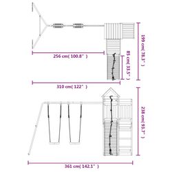 Complex de joaca VidaXL 3156881 (Blue/Natural) Thumb