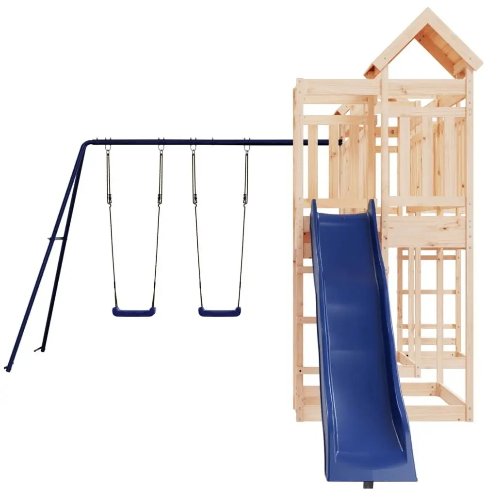 Complex de joaca VidaXL 3156889 (Blue/Natural) - 3