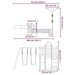 Complex de joaca VidaXL 3156889 (Blue/Natural) Thumb