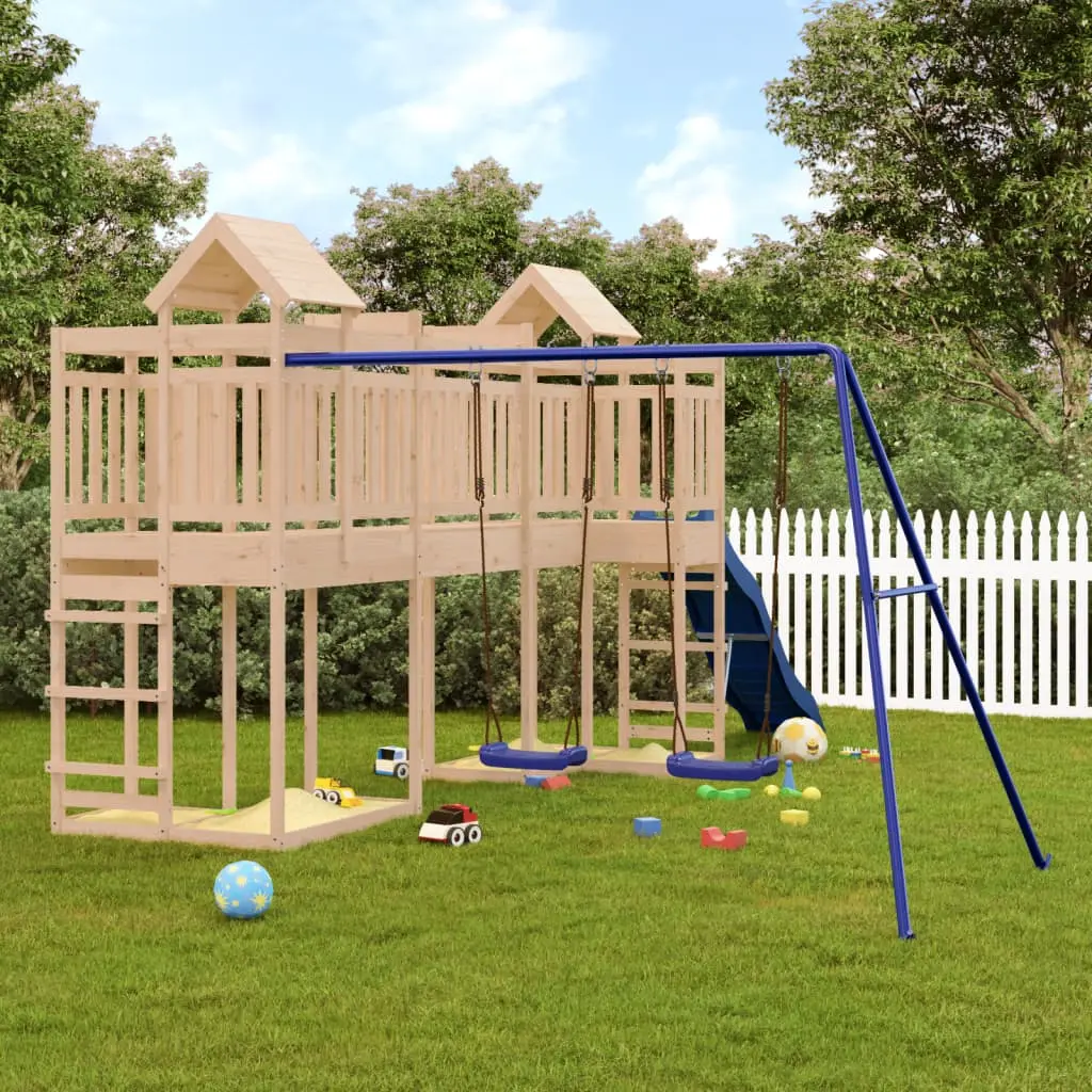Complex de joaca VidaXL 3156889 (Blue/Natural) - 9