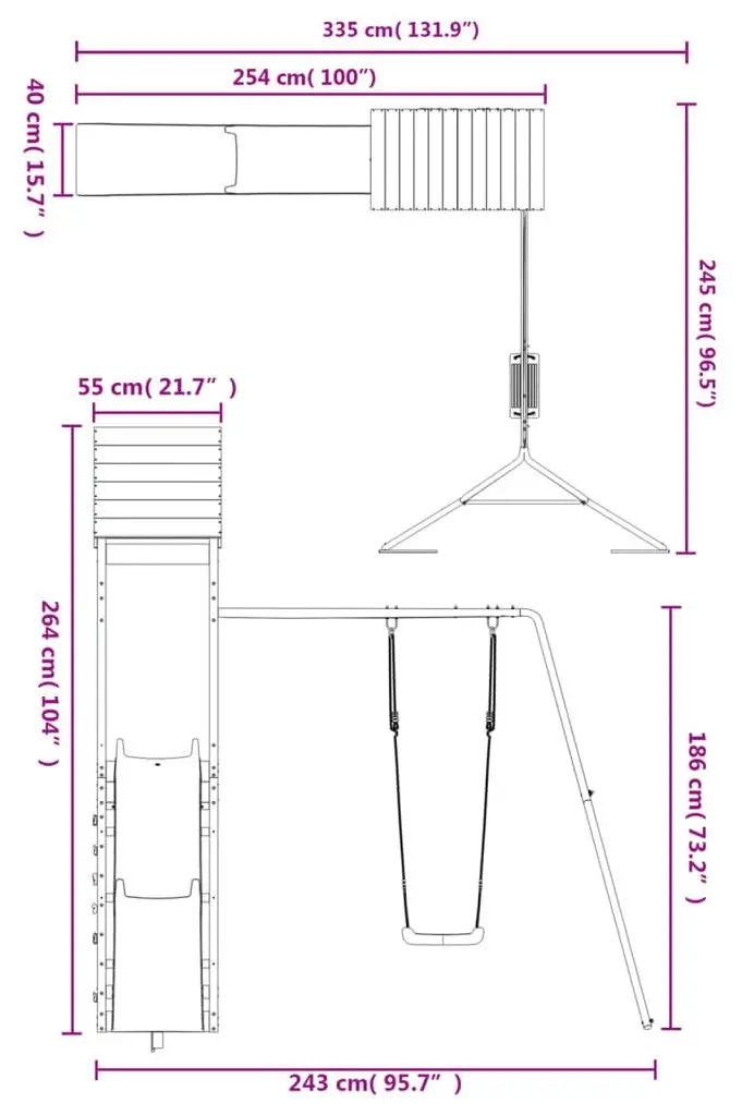 Игровой комплекс VidaXL 3156928 (Blue/Natural) - 9