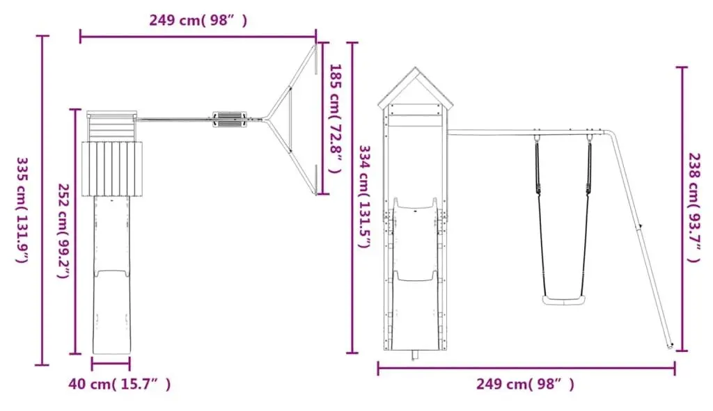 Игровой комплекс VidaXL 3156949 (Blue/Natural)