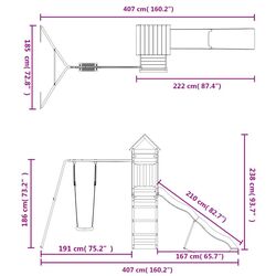 Игровой комплекс VidaXL 3156961 (Blue/Natural) Thumb