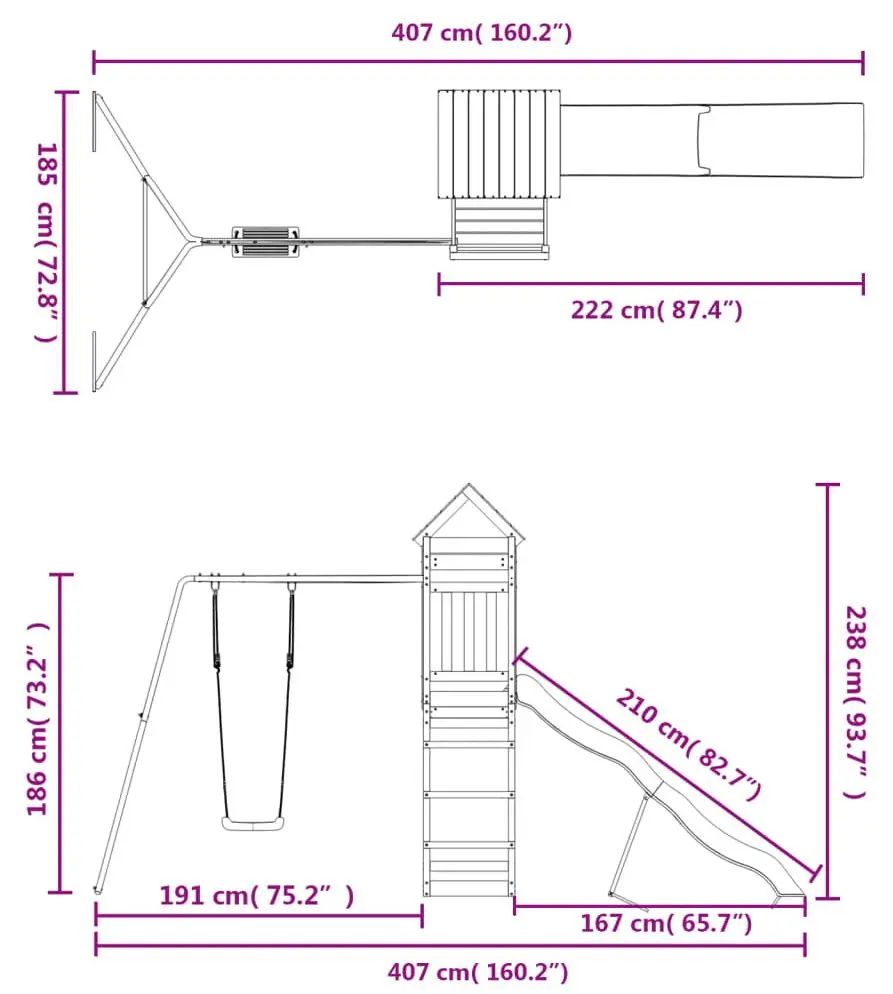 Игровой комплекс VidaXL 3156961 (Blue/Natural)