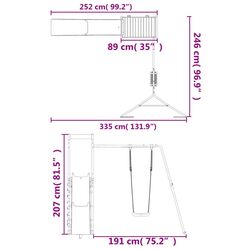 Complex de joaca VidaXL 3157003 (Blue/Natural) Thumb