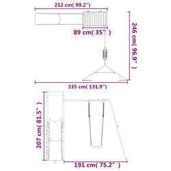 Complex de joaca VidaXL 3157004 (Blue/Natural) Thumb