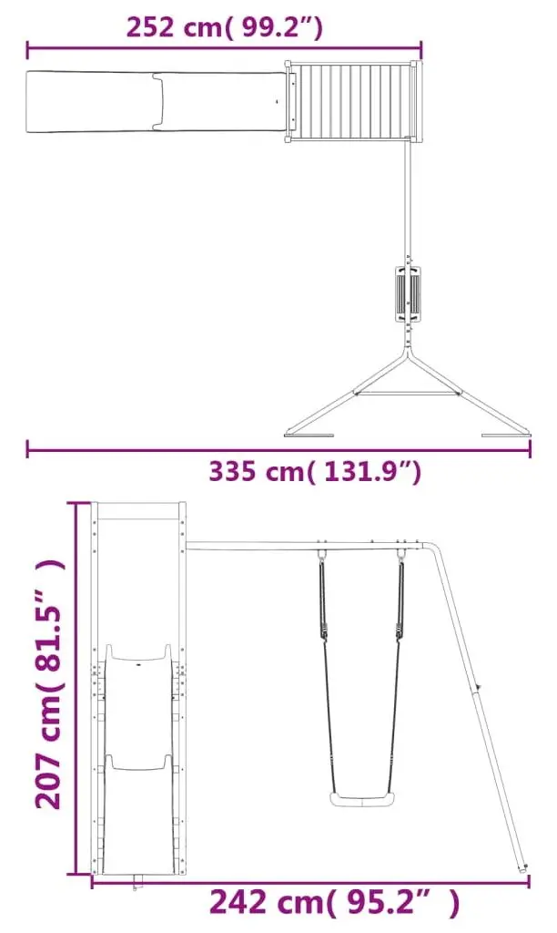 Игровой комплекс VidaXL 3157034 (Blue/Natural)