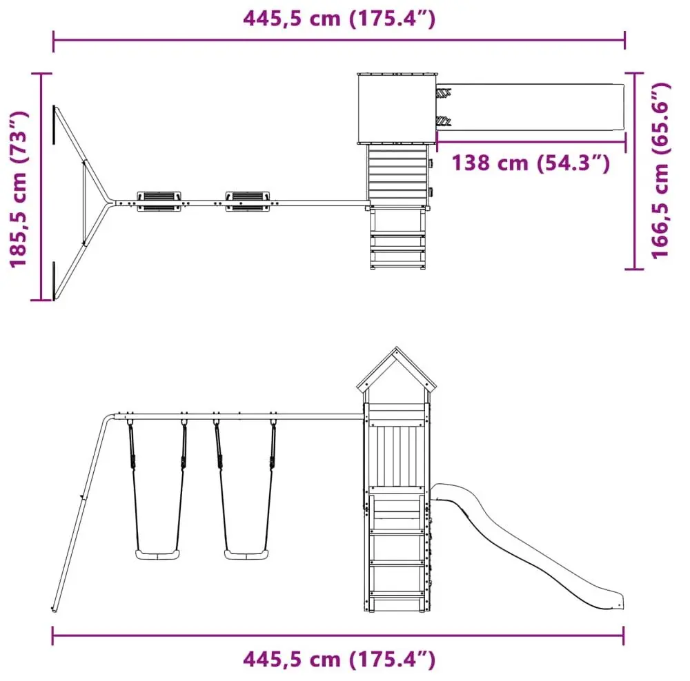 Игровой комплекс VidaXL 3279145 (Natural/Blue)