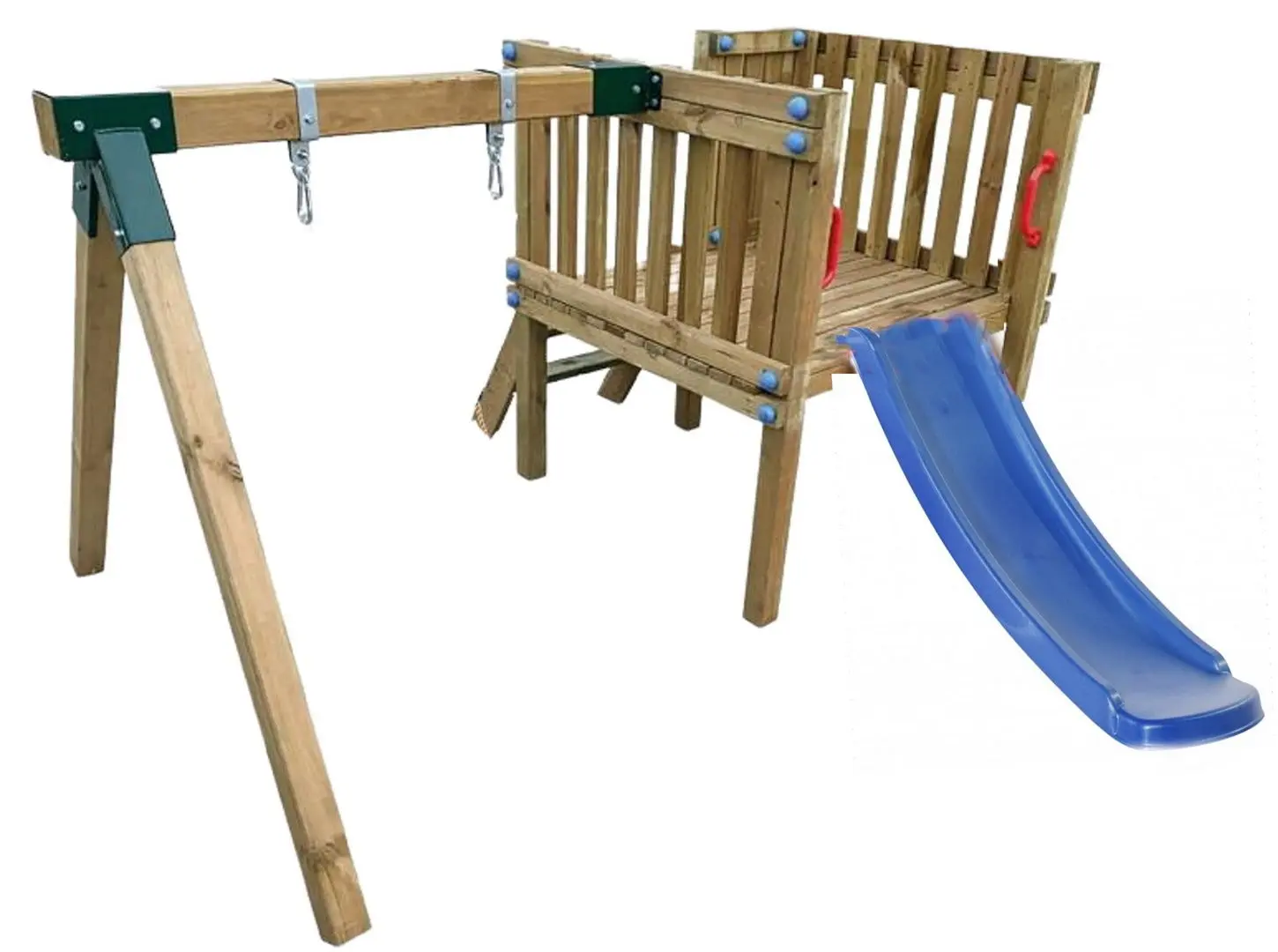 Complex de joaca 4iQ Hektor Mini Tower (Wood/Blue)