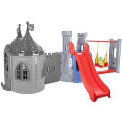 Complex de joaca pentru copii Woopie Castle 46729 (Grey/Red) Thumb