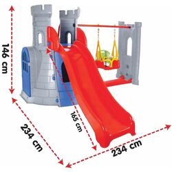 Complex de joaca pentru copii Woopie Castle 46729 (Grey/Red) Thumb