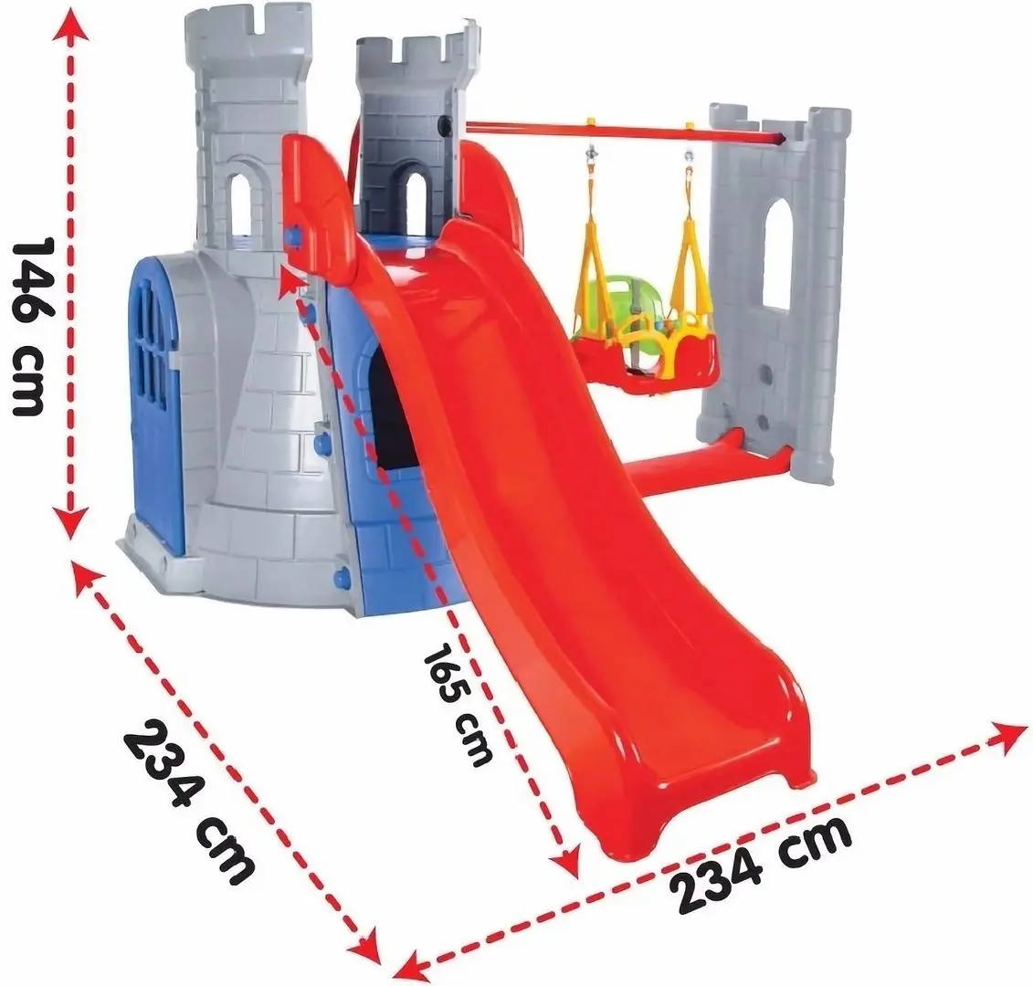 Complex de joaca pentru copii Woopie Castle 46729 (Grey/Red)