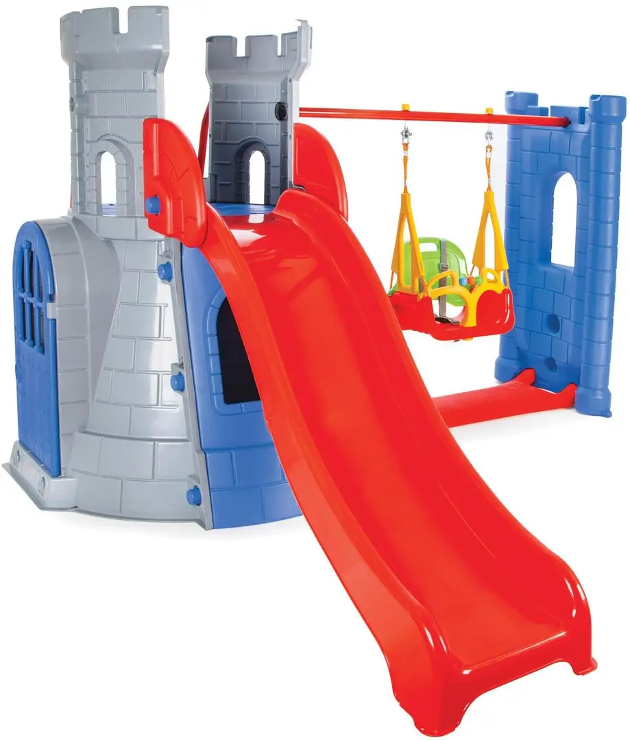 Complex de joaca pentru copii Woopie Castle 46729 (Grey/Red)