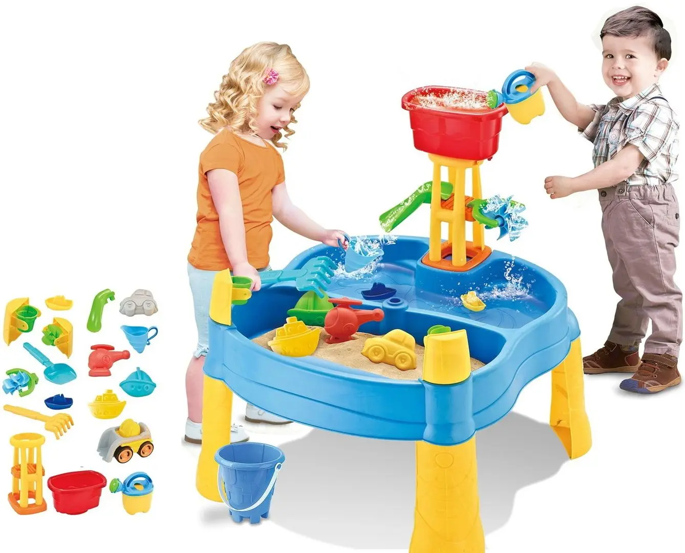 Masa pentru joaca 2in1 Woopie Mill (Blue/Yellow) - 4