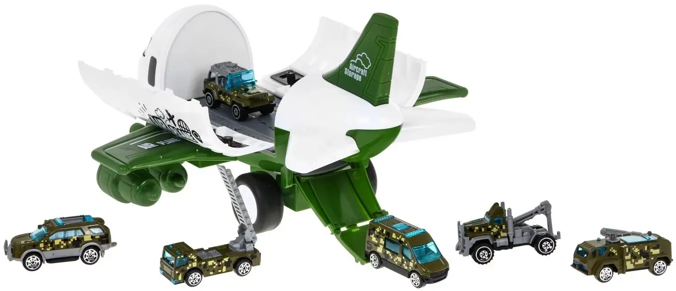 Set de joaca Aircraft Parkin Military Aircraft (White/Green)