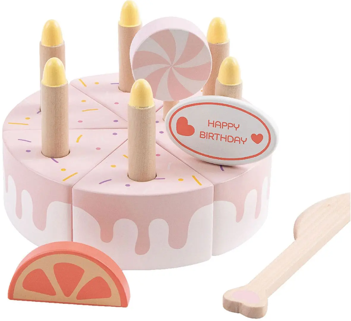Set de joaca Classic World Wooden Birthday Cake (Pink)