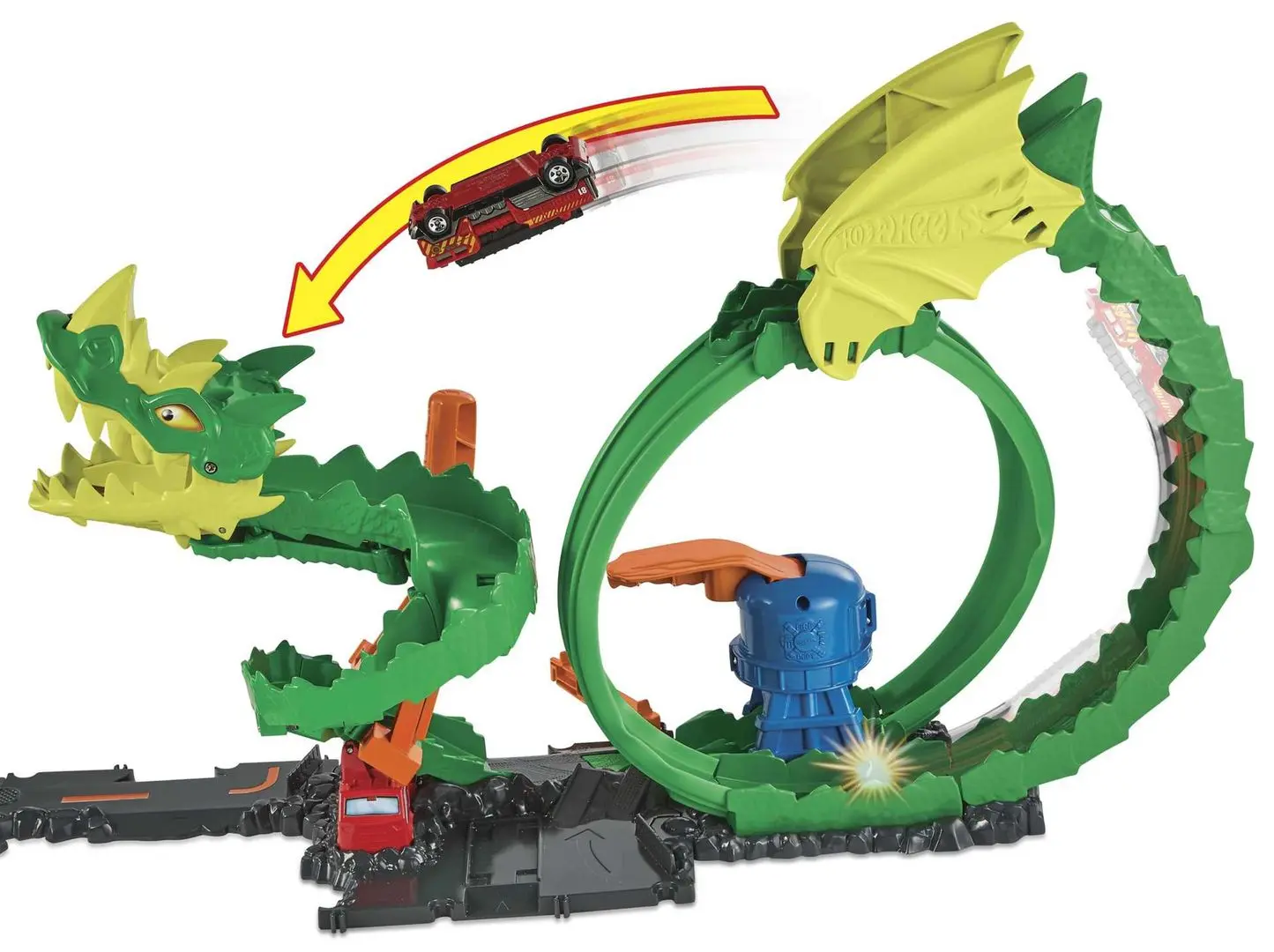 Set de joaca Hot Wheels City Dragon Drive Firefight (Green) - 3