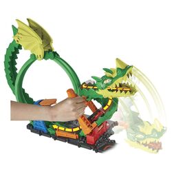 Set de joaca Hot Wheels City Dragon Drive Firefight (Green) Thumb