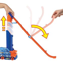 Set de joaca Hot Wheels City Speed Drop Transport Hauler (Orange/Blue) Thumb