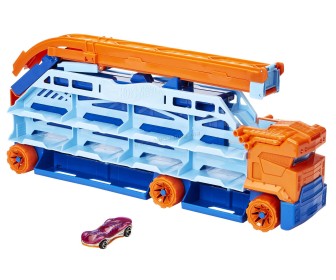 Set de joaca Hot Wheels City Speed Drop Transport Hauler (Orange/Blue)