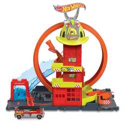 Set de joaca Hot Wheels City Super Loop Fire Station (Orange/Red)