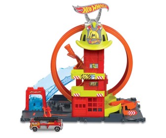 Set de joaca Hot Wheels City Super Loop Fire Station (Orange/Red)