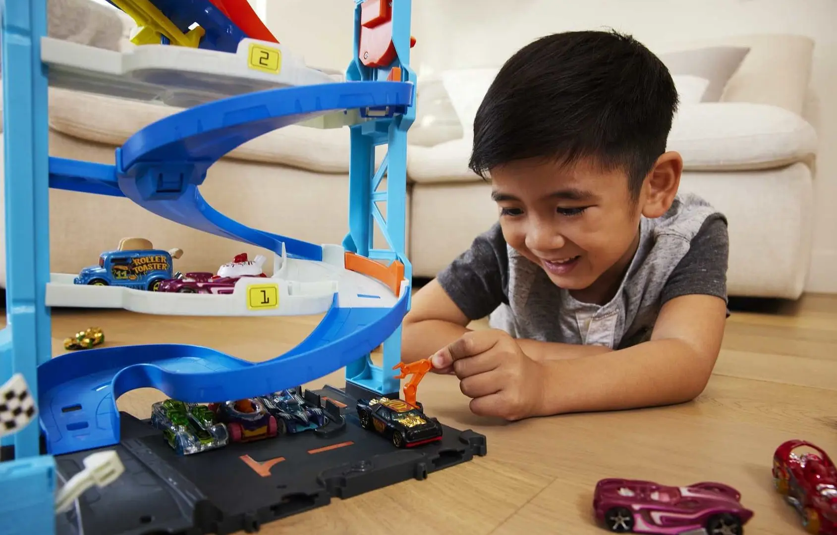 Игровой набор Hot Wheels City Transforming Race Tower (Orange/Blue)