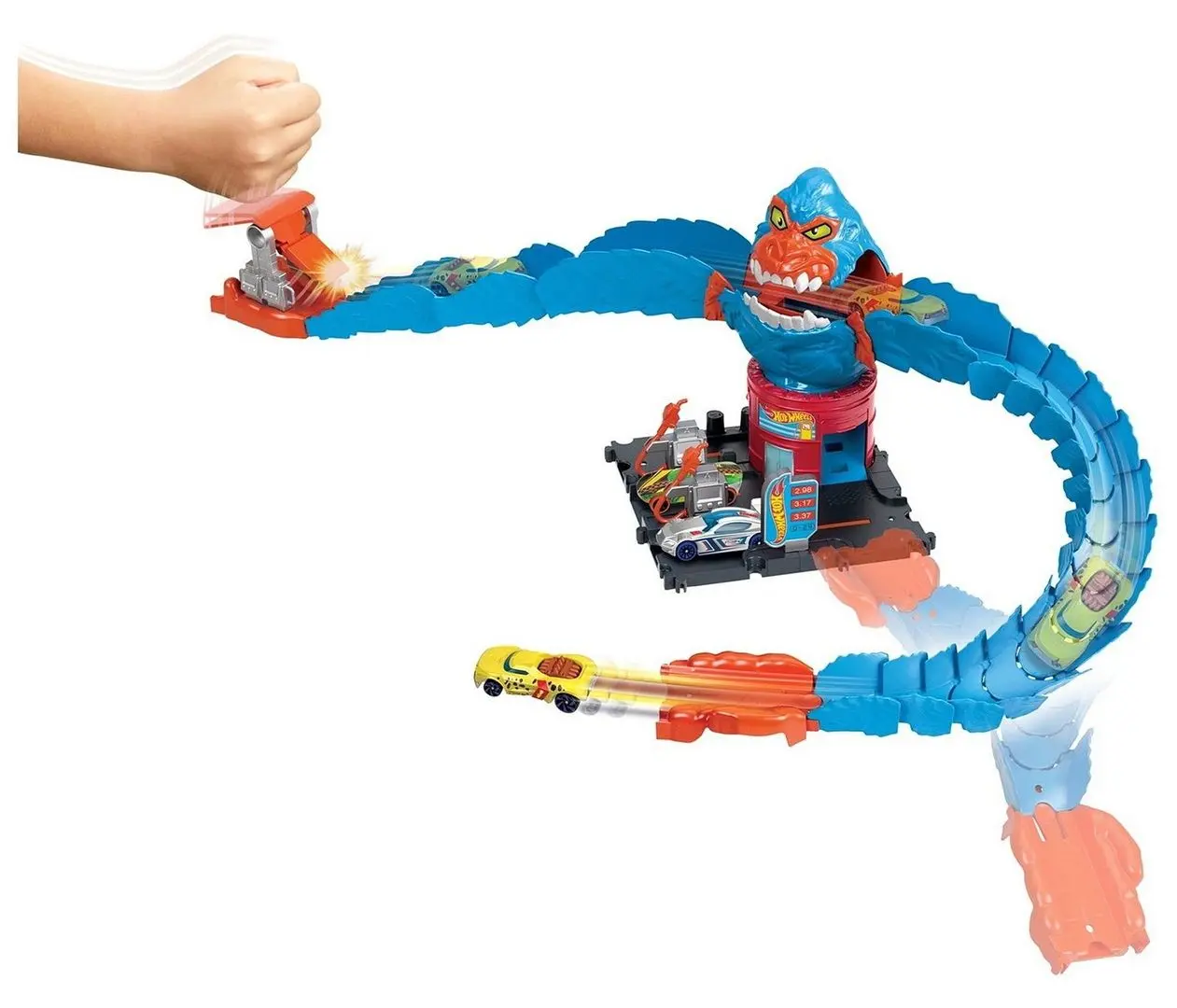 Set de joaca Hot Wheels City Wreck & Ride Gorilla Attack HDR30 (Blue/Orange)