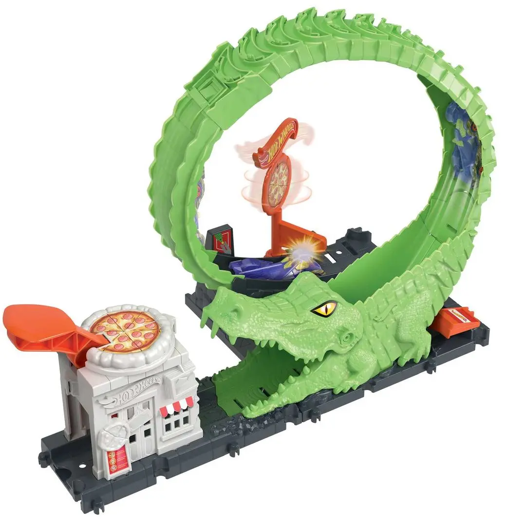 Set de joaca Hot Wheels Gator Loop Pizza Place (Green)