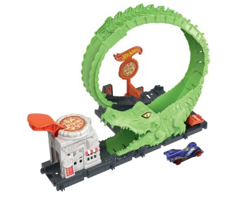 Set de joaca Hot Wheels Gator Loop Pizza Place (Green)