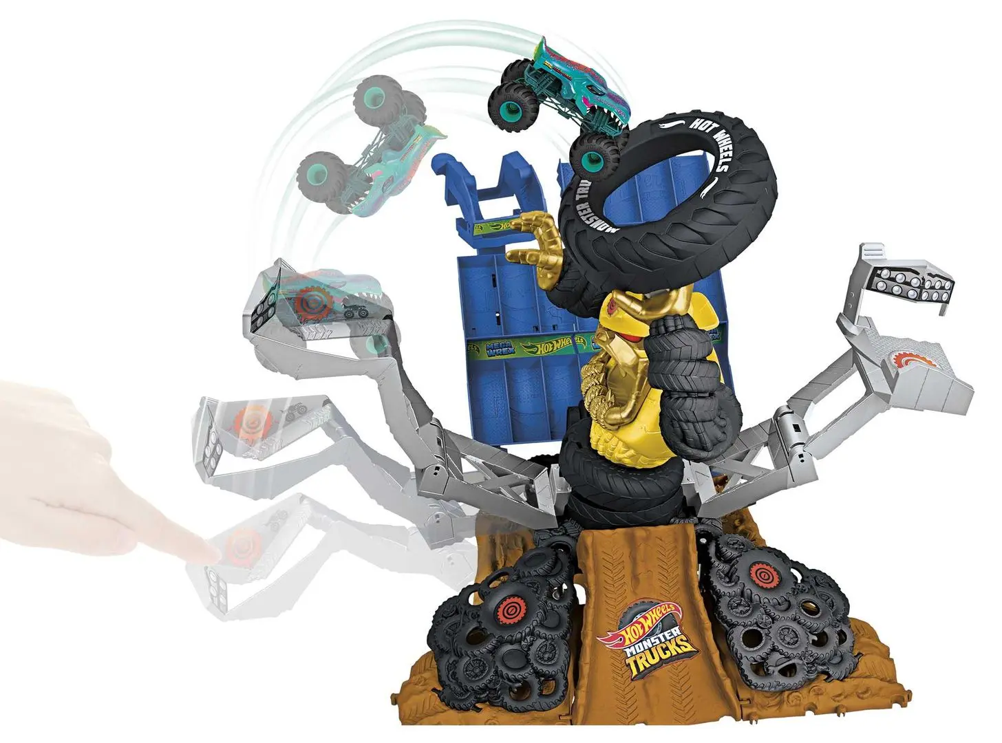 Set de joaca Hot Wheels Mega-Wrex vs. Crushzilla (Multicolor) - 3