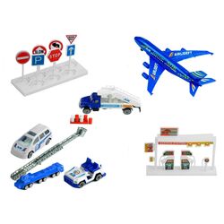 Set de joaca LeanToys Airplane Lifelike Model (Blue)