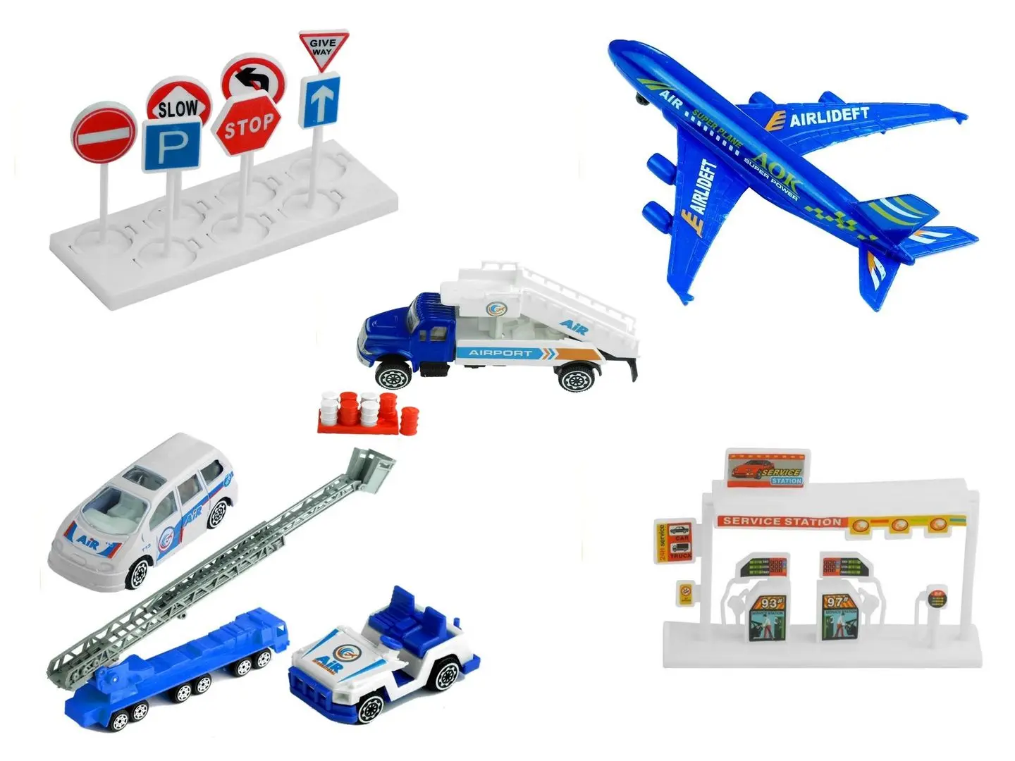 Set de joaca LeanToys Airplane Lifelike Model (Blue)