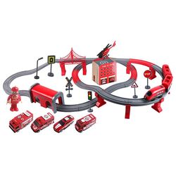 Игровой набор LeanToys DIY Track Fire Rescue Train (Red) Thumb