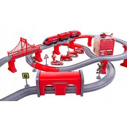 Игровой набор LeanToys DIY Track Fire Rescue Train (Red) Thumb