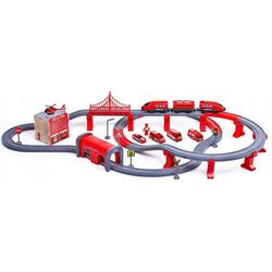 Игровой набор LeanToys DIY Track Fire Rescue Train (Red)