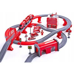 Игровой набор LeanToys DIY Track Fire Rescue Train (Red) Thumb