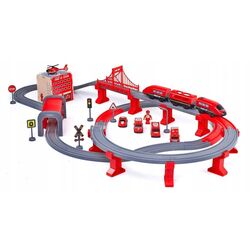 Игровой набор LeanToys DIY Track Fire Rescue Train (Red) Thumb