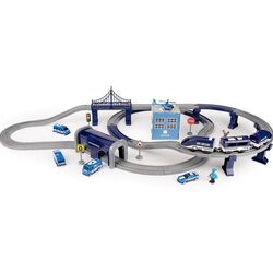 Set de joaca LeanToys DIY Track Police Train (Blue) Thumb