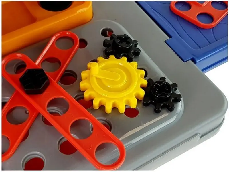 Set de joaca LeanToys Mobile Tool Table (Orange/Blue)