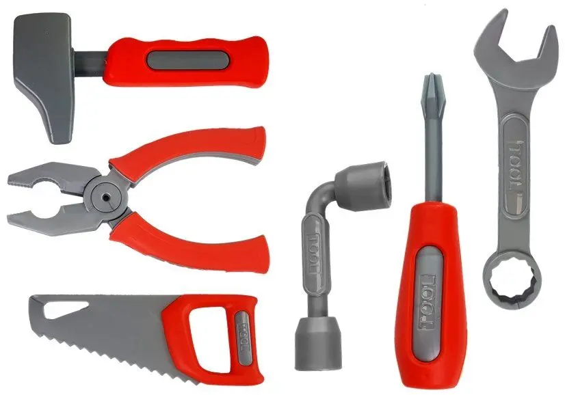 Set de joaca LeanToys Mobile Tool Table (Orange/Blue)