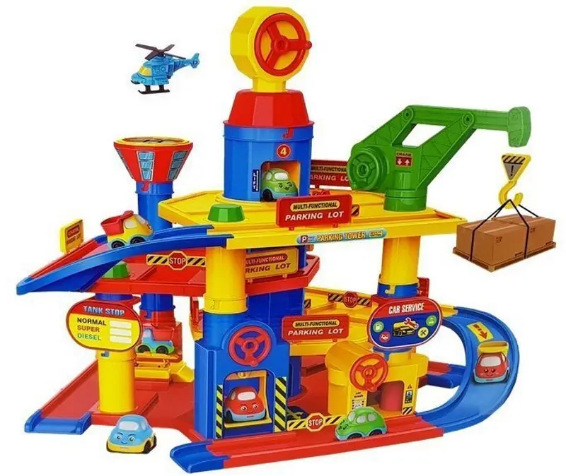 Set de joaca LeanToys Parking Lot 4 Floors (Yellow/Blue)