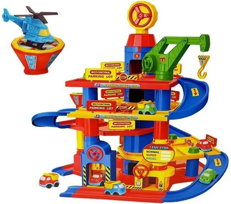 Set de joaca LeanToys Parking Lot 5 Floors (Yellow/Blue)