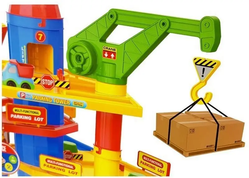 Set de joaca LeanToys Parking Lot 7 Floors (Yellow/Blue)