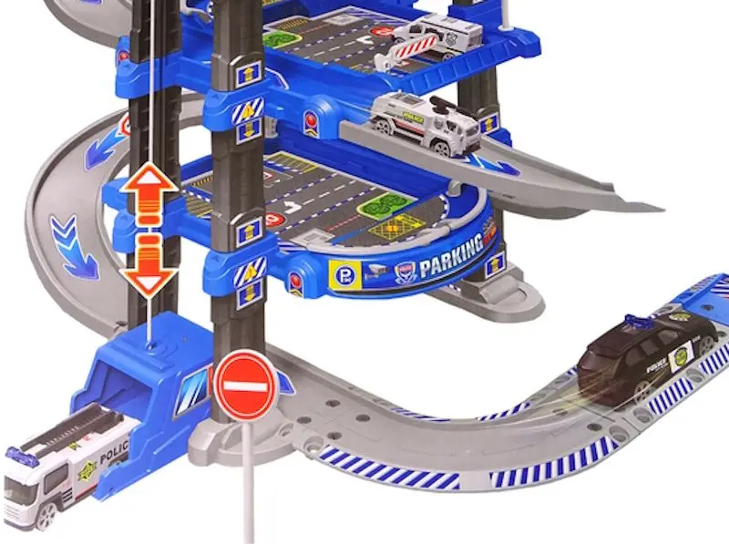 Set de joaca LeanToys Police Four Level Car Park (Blue)