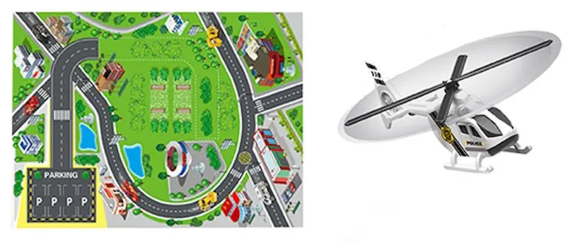 Set de joaca LeanToys Police Parking (White/Blue)