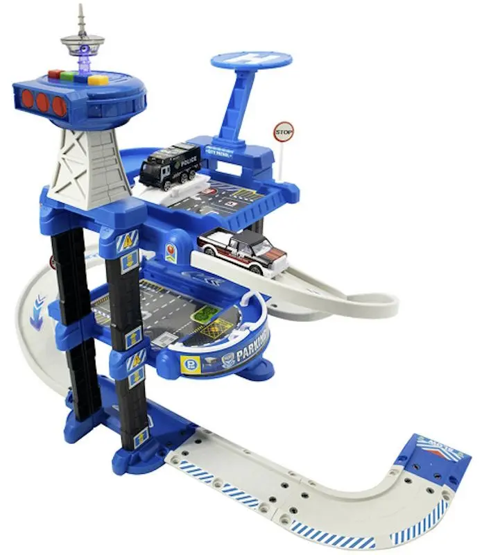 Set de joaca LeanToys Police Parking (White/Blue)
