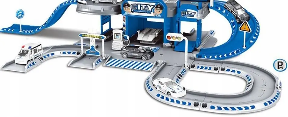 Set de joaca LeanToys Police Town Track (Blue)