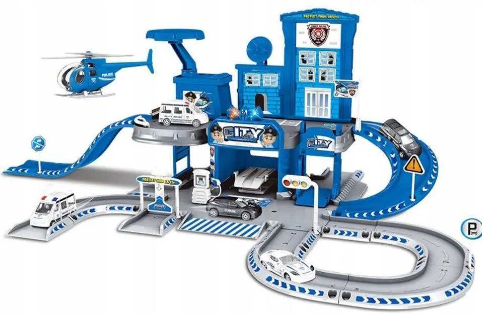 Set de joaca LeanToys Police Town Track (Blue)