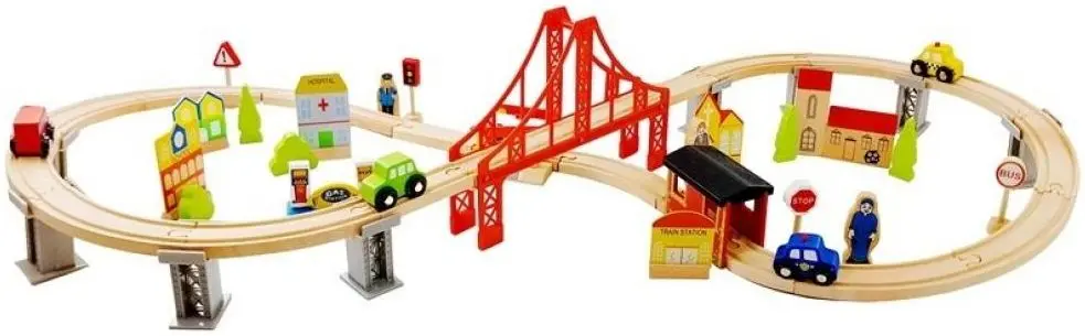 Игровой набор LeanToys Wooden Street Track 5314